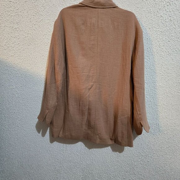 Madewell Womens Textured Blazer Jacket Medium Brown Cotton & Linen Blend - Picture 8 of 8
